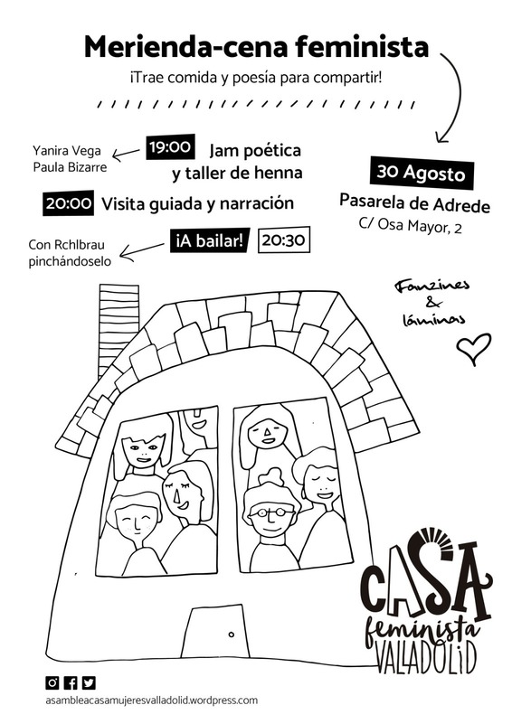 Evento merienda cena Casa Feminista Valladolid